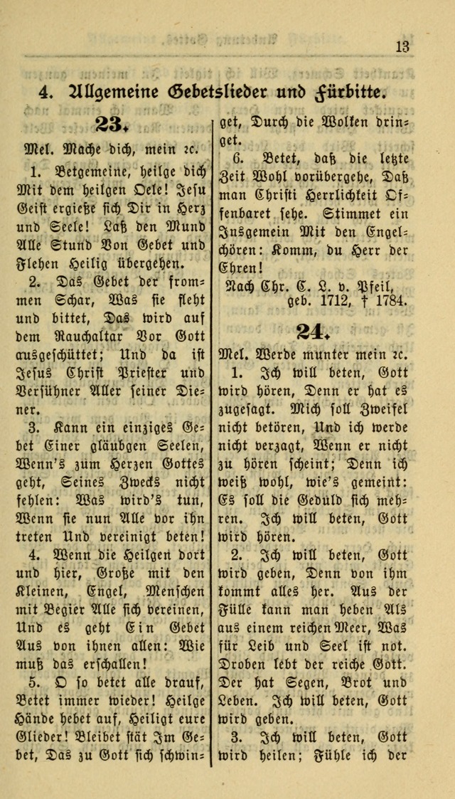 Gesangbuch der Evangelischen Kirche: herausgegeben von der Deutschen Evangelischen Synode von Nord-Amerika page 13