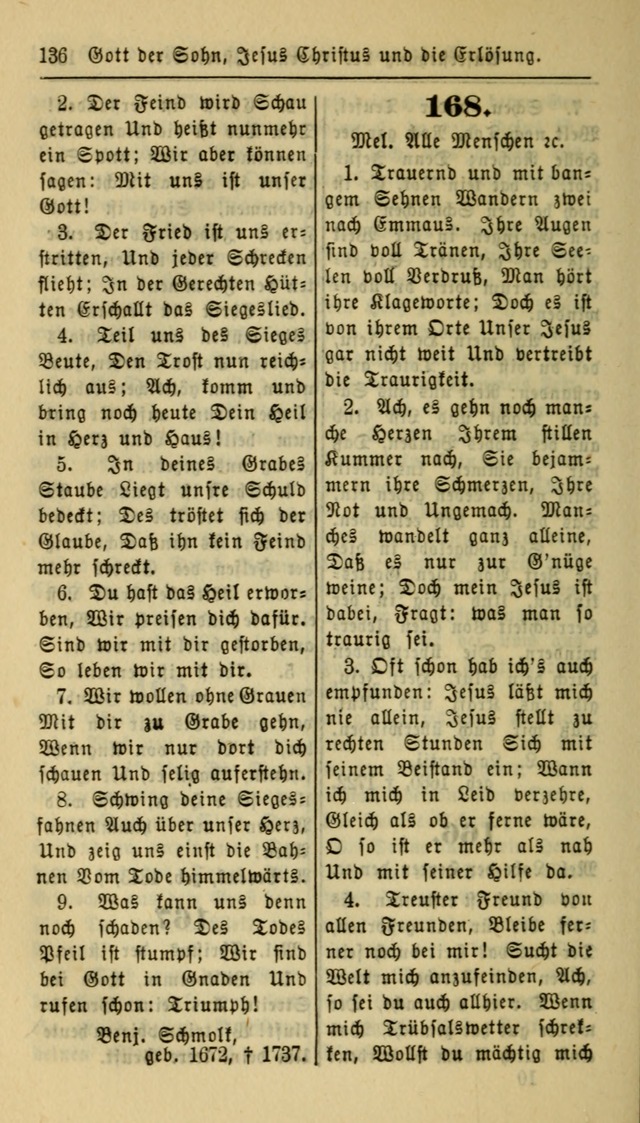 Gesangbuch der Evangelischen Kirche: herausgegeben von der Deutschen Evangelischen Synode von Nord-Amerika page 136