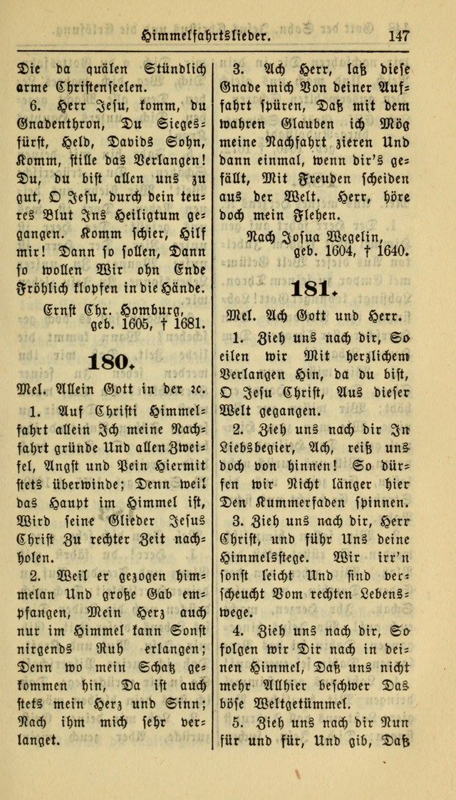 Gesangbuch der Evangelischen Kirche: herausgegeben von der Deutschen Evangelischen Synode von Nord-Amerika page 147