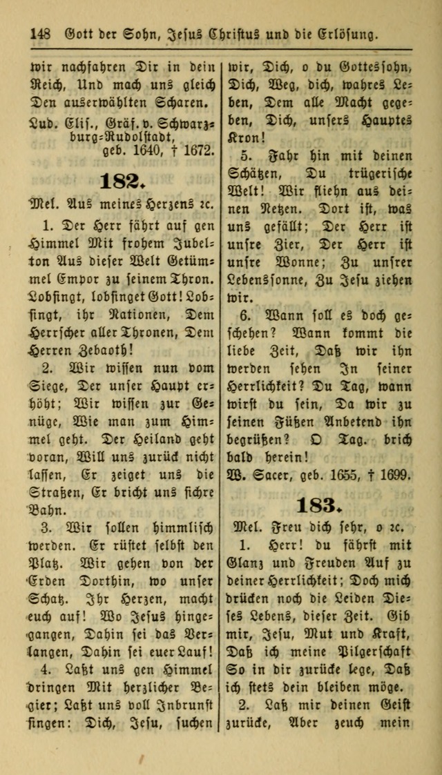 Gesangbuch der Evangelischen Kirche: herausgegeben von der Deutschen Evangelischen Synode von Nord-Amerika page 148