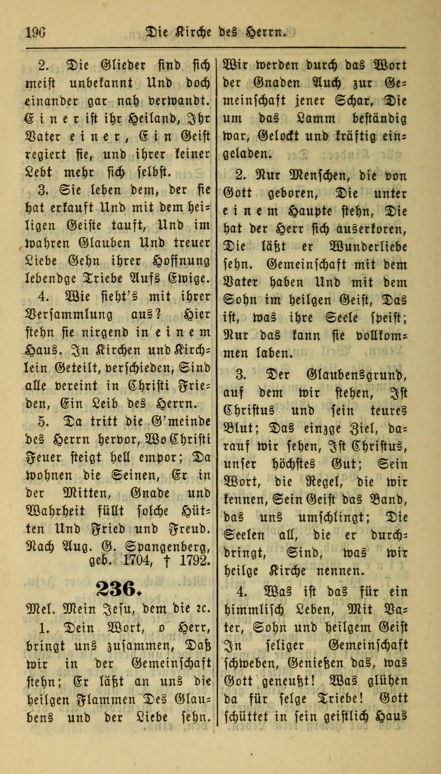 Gesangbuch der Evangelischen Kirche: herausgegeben von der Deutschen Evangelischen Synode von Nord-Amerika page 196