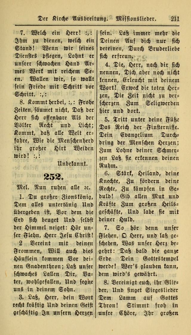 Gesangbuch der Evangelischen Kirche: herausgegeben von der Deutschen Evangelischen Synode von Nord-Amerika page 211