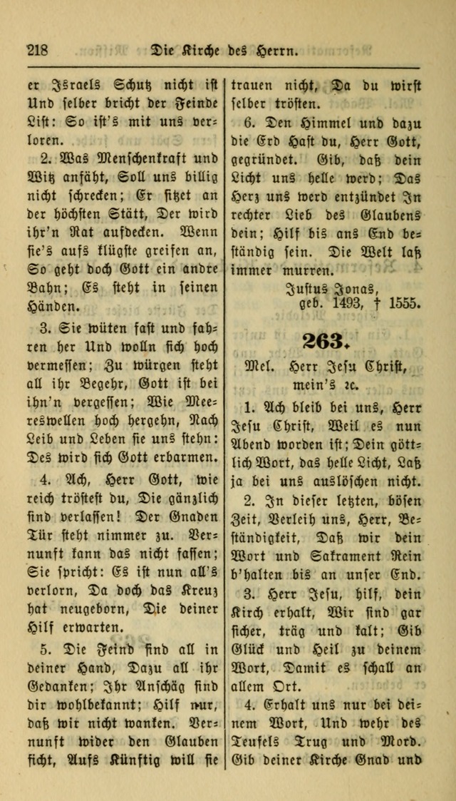 Gesangbuch der Evangelischen Kirche: herausgegeben von der Deutschen Evangelischen Synode von Nord-Amerika page 218
