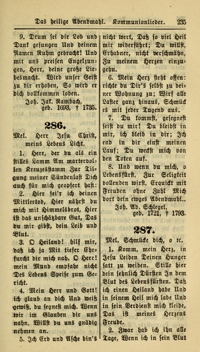 Gesangbuch der Evangelischen Kirche: herausgegeben von der Deutschen Evangelischen Synode von Nord-Amerika page 235