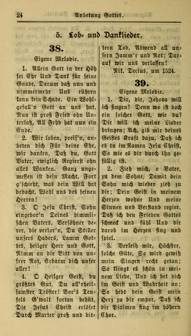 Gesangbuch der Evangelischen Kirche: herausgegeben von der Deutschen Evangelischen Synode von Nord-Amerika page 24