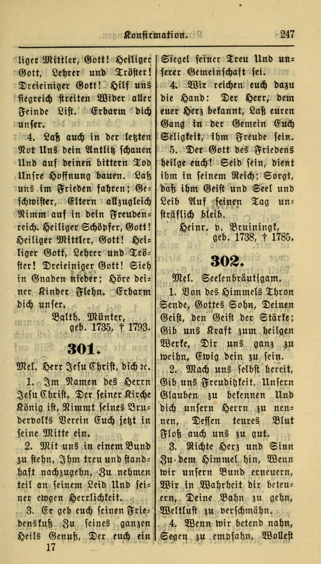 Gesangbuch der Evangelischen Kirche: herausgegeben von der Deutschen Evangelischen Synode von Nord-Amerika page 247