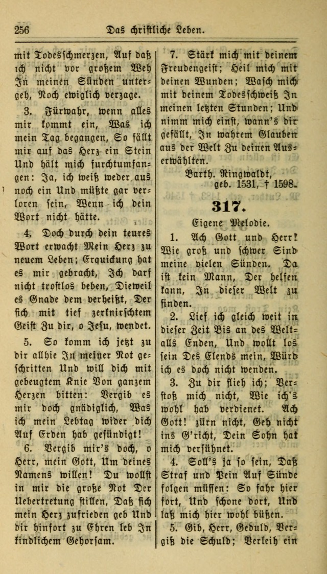 Gesangbuch der Evangelischen Kirche: herausgegeben von der Deutschen Evangelischen Synode von Nord-Amerika page 256