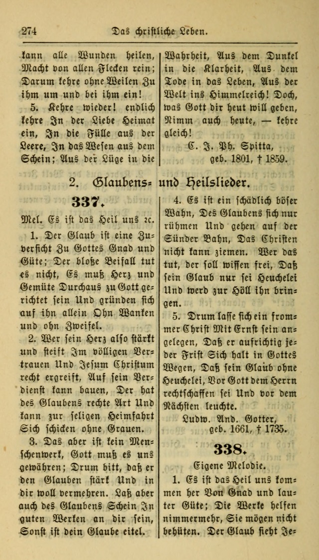 Gesangbuch der Evangelischen Kirche: herausgegeben von der Deutschen Evangelischen Synode von Nord-Amerika page 274