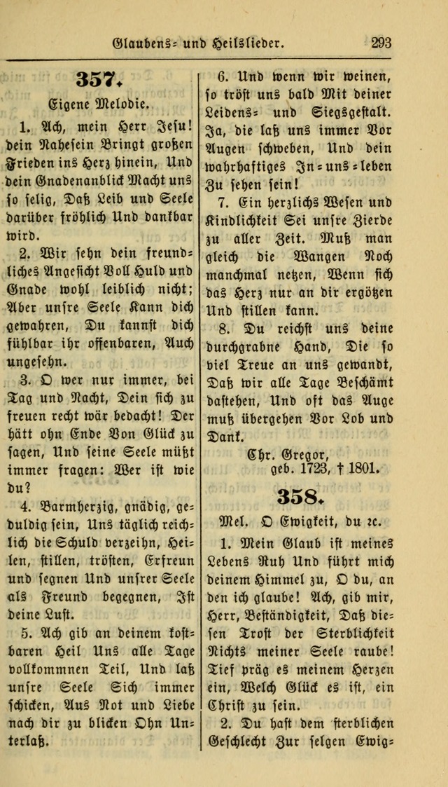 Gesangbuch der Evangelischen Kirche: herausgegeben von der Deutschen Evangelischen Synode von Nord-Amerika page 293