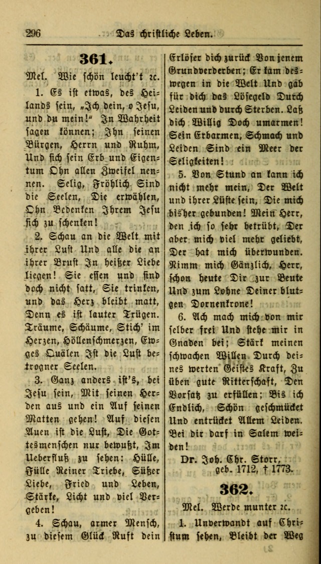 Gesangbuch der Evangelischen Kirche: herausgegeben von der Deutschen Evangelischen Synode von Nord-Amerika page 296