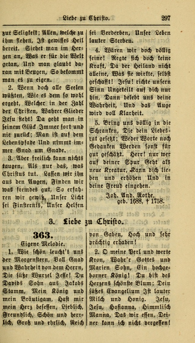 Gesangbuch der Evangelischen Kirche: herausgegeben von der Deutschen Evangelischen Synode von Nord-Amerika page 297