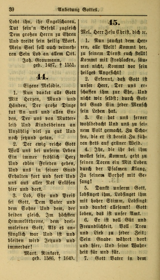 Gesangbuch der Evangelischen Kirche: herausgegeben von der Deutschen Evangelischen Synode von Nord-Amerika page 30