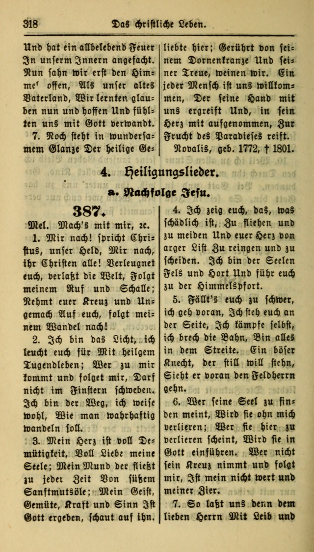 Gesangbuch der Evangelischen Kirche: herausgegeben von der Deutschen Evangelischen Synode von Nord-Amerika page 318