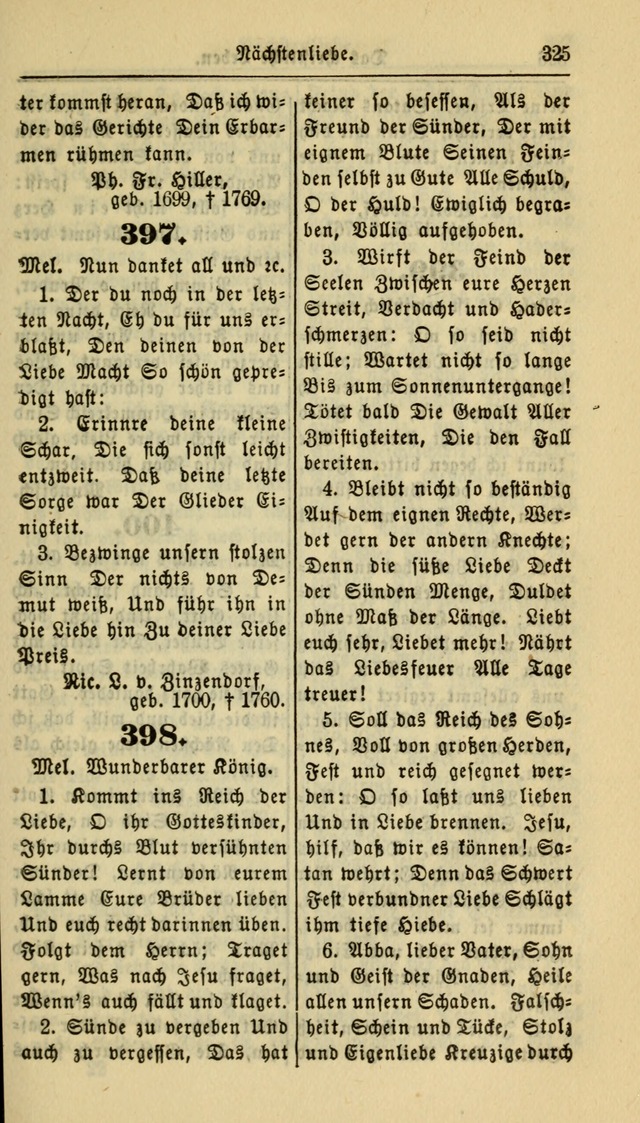 Gesangbuch der Evangelischen Kirche: herausgegeben von der Deutschen Evangelischen Synode von Nord-Amerika page 325