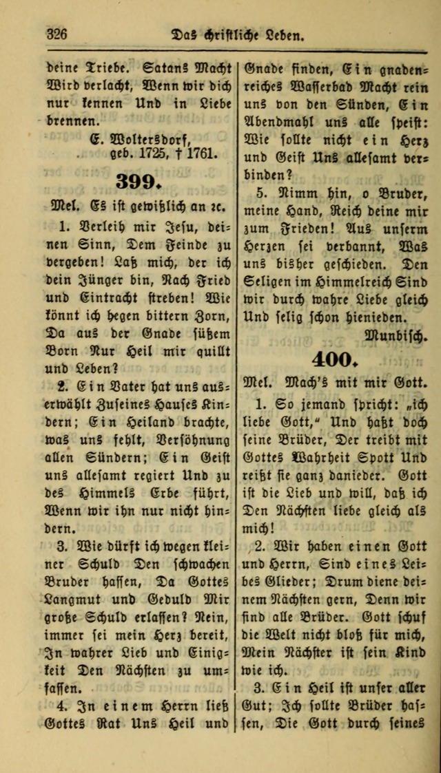 Gesangbuch der Evangelischen Kirche: herausgegeben von der Deutschen Evangelischen Synode von Nord-Amerika page 326