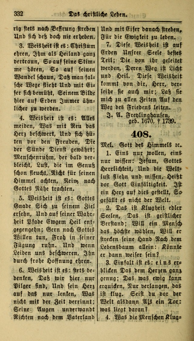 Gesangbuch der Evangelischen Kirche: herausgegeben von der Deutschen Evangelischen Synode von Nord-Amerika page 332