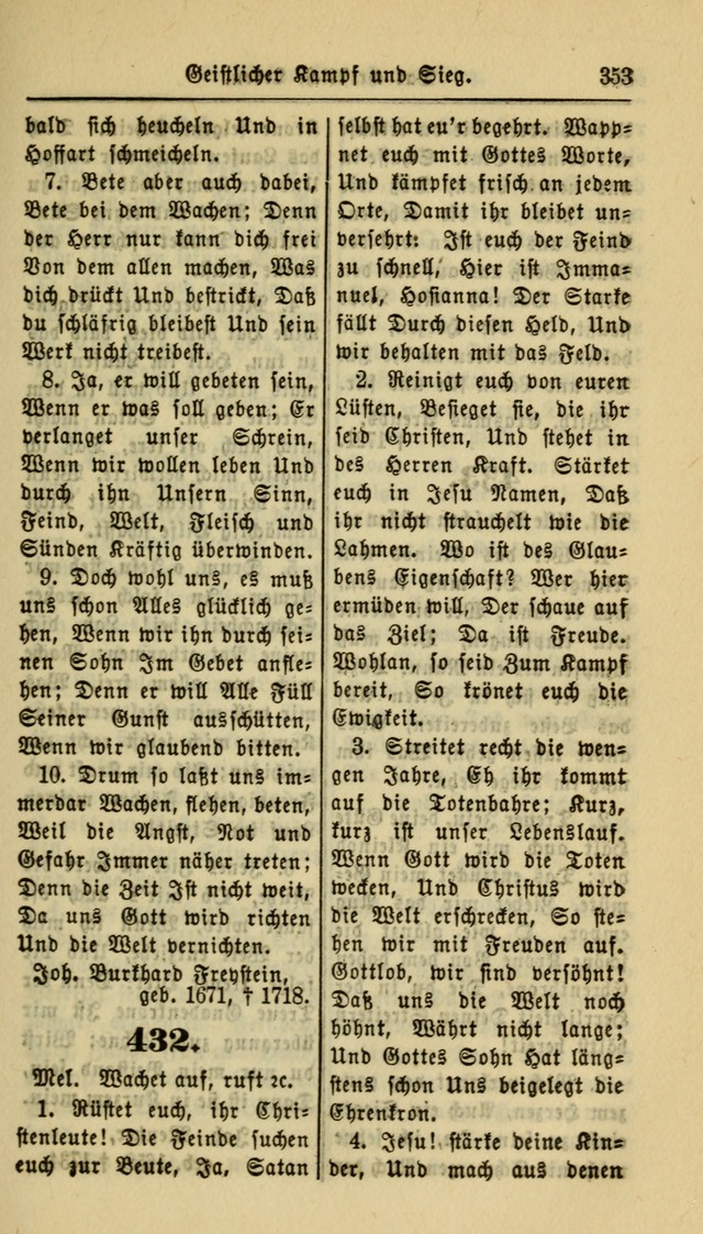 Gesangbuch der Evangelischen Kirche: herausgegeben von der Deutschen Evangelischen Synode von Nord-Amerika page 353