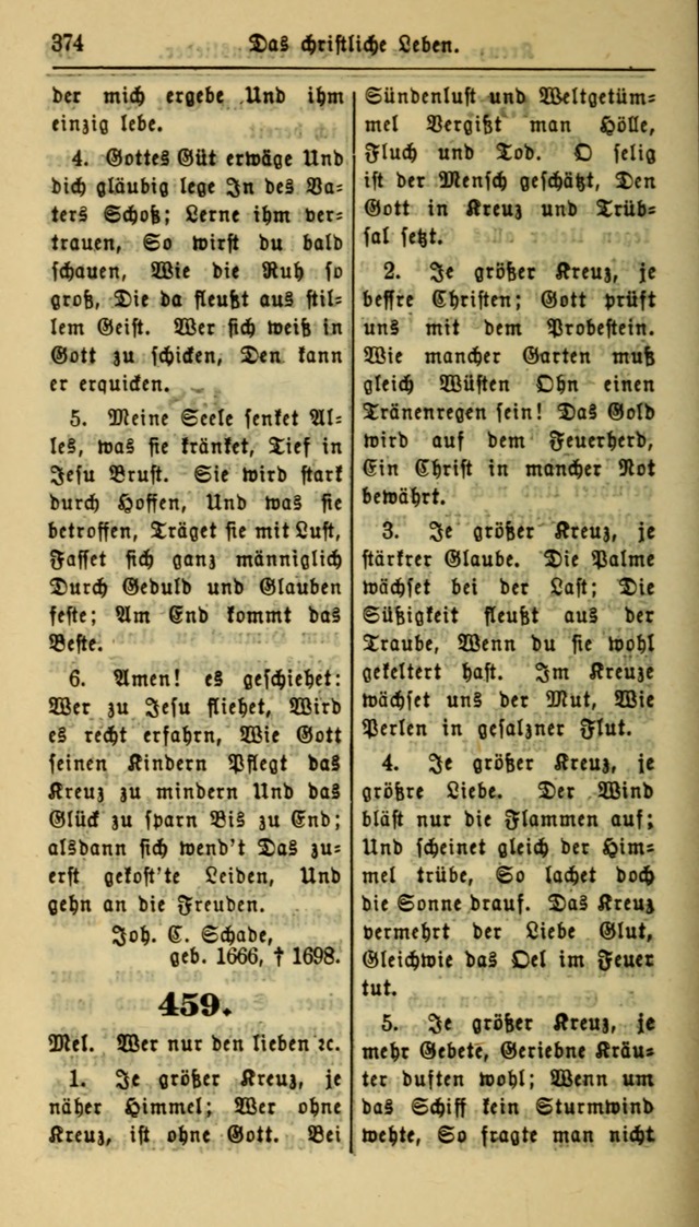 Gesangbuch der Evangelischen Kirche: herausgegeben von der Deutschen Evangelischen Synode von Nord-Amerika page 374