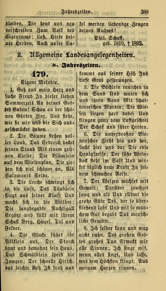 Gesangbuch der Evangelischen Kirche: herausgegeben von der Deutschen Evangelischen Synode von Nord-Amerika page 389