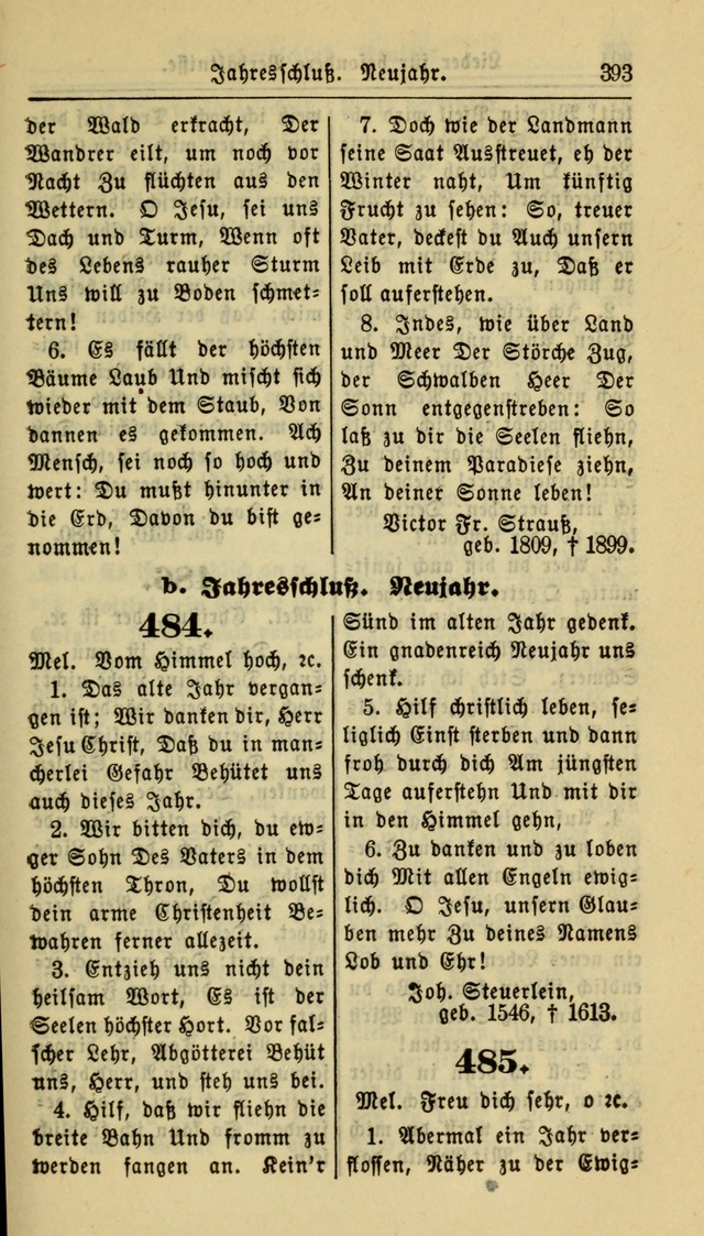 Gesangbuch der Evangelischen Kirche: herausgegeben von der Deutschen Evangelischen Synode von Nord-Amerika page 393