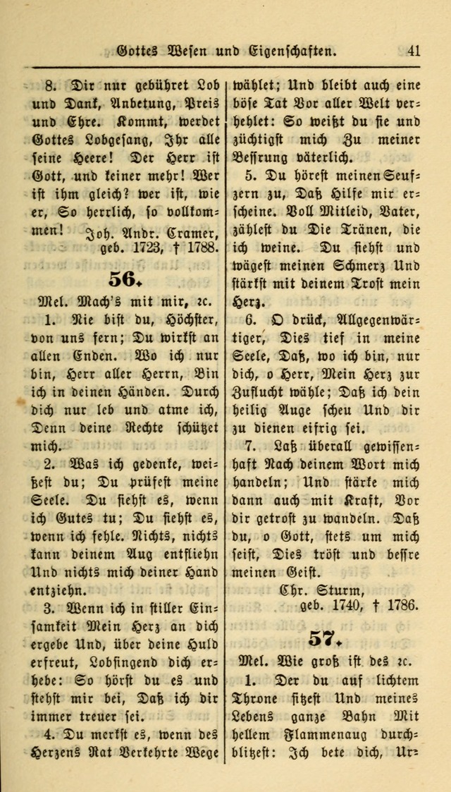 Gesangbuch der Evangelischen Kirche: herausgegeben von der Deutschen Evangelischen Synode von Nord-Amerika page 41