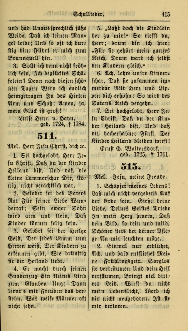 Gesangbuch der Evangelischen Kirche: herausgegeben von der Deutschen Evangelischen Synode von Nord-Amerika page 415