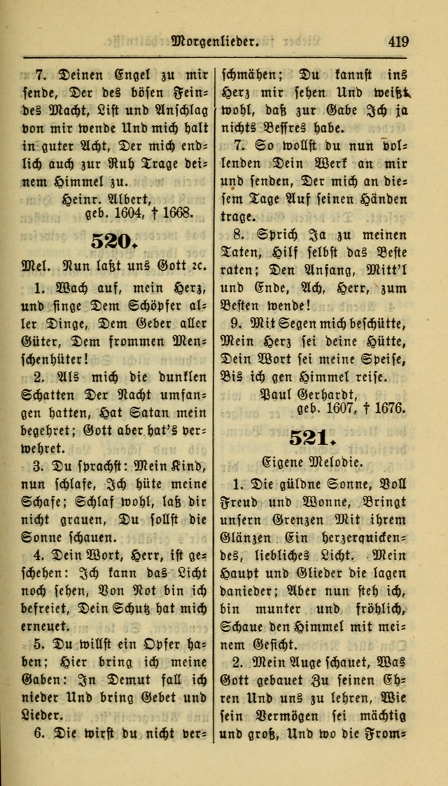 Gesangbuch der Evangelischen Kirche: herausgegeben von der Deutschen Evangelischen Synode von Nord-Amerika page 419