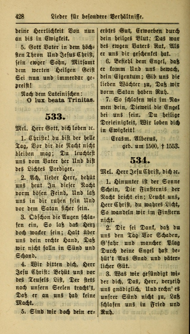 Gesangbuch der Evangelischen Kirche: herausgegeben von der Deutschen Evangelischen Synode von Nord-Amerika page 428