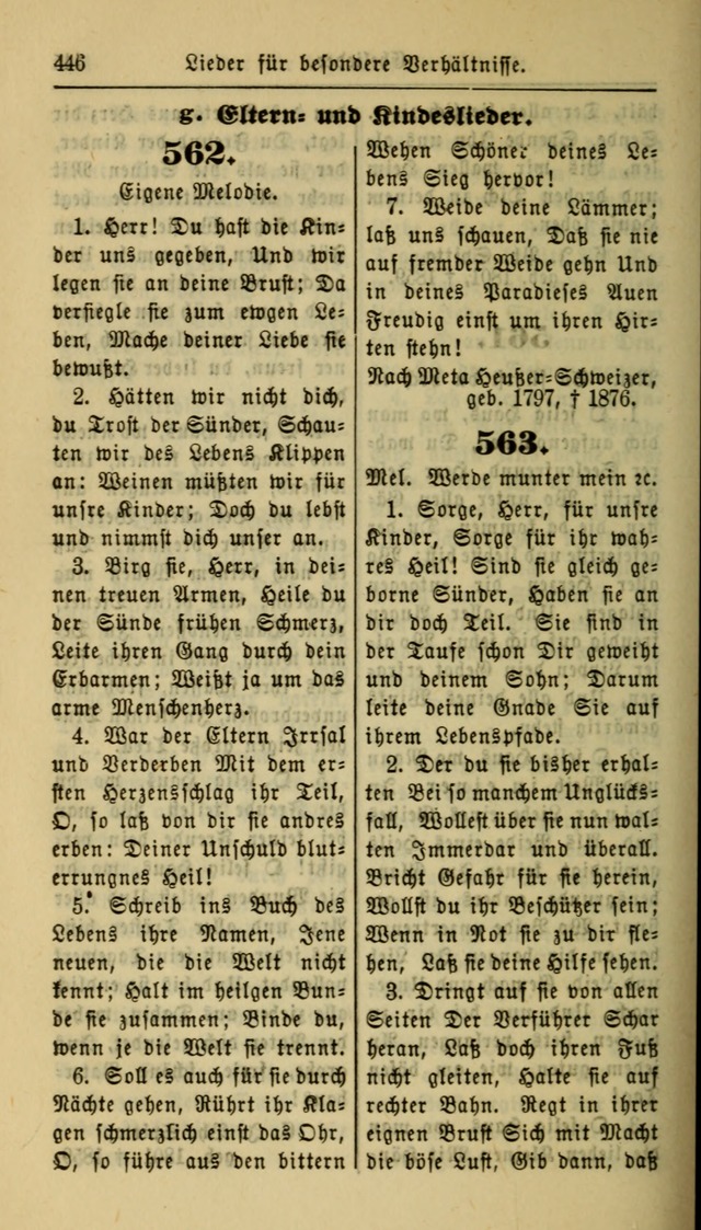 Gesangbuch der Evangelischen Kirche: herausgegeben von der Deutschen Evangelischen Synode von Nord-Amerika page 446
