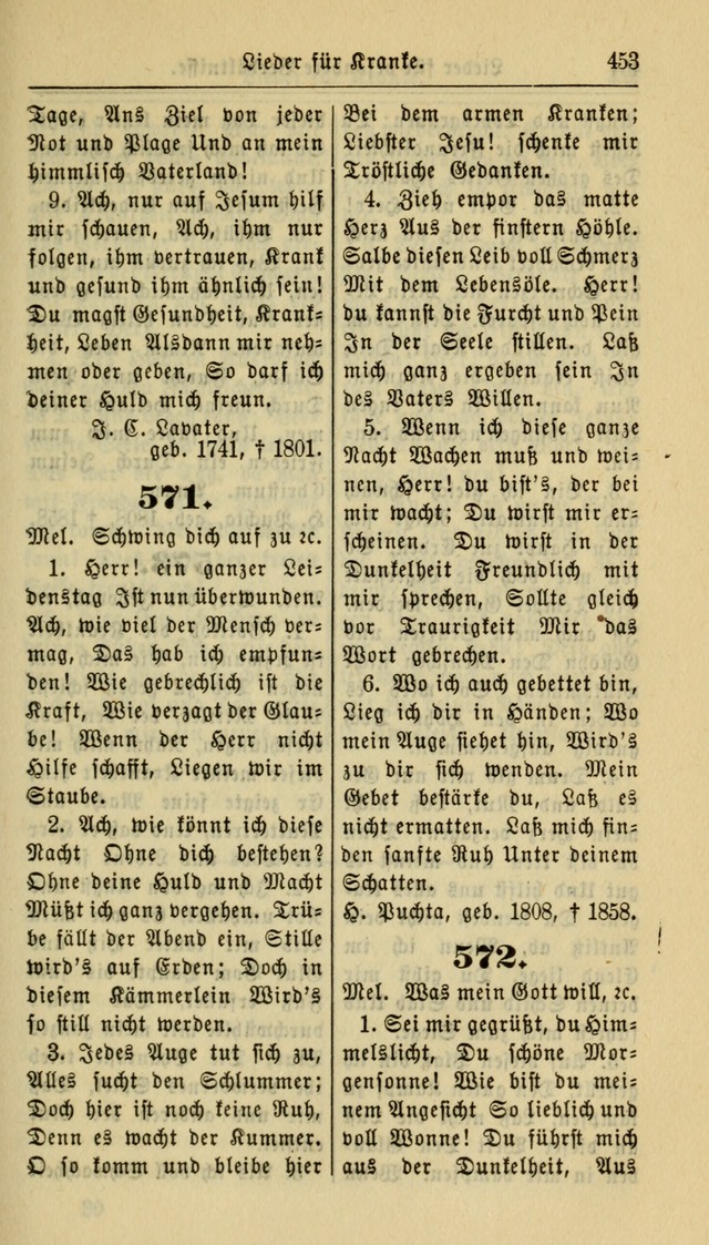 Gesangbuch der Evangelischen Kirche: herausgegeben von der Deutschen Evangelischen Synode von Nord-Amerika page 453