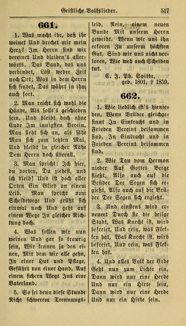 Gesangbuch der Evangelischen Kirche: herausgegeben von der Deutschen Evangelischen Synode von Nord-Amerika page 517