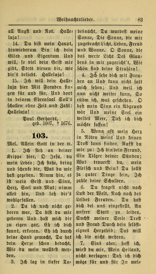 Gesangbuch der Evangelischen Kirche: herausgegeben von der Deutschen Evangelischen Synode von Nord-Amerika page 83