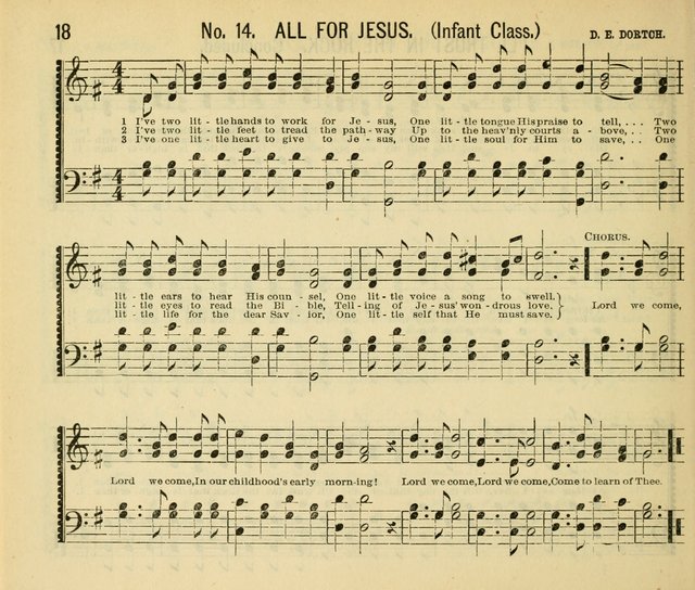 Grace and Glory: a choice collection of sacred songs, original and selected, for Sabbath-schools, revivals, etc. page 18