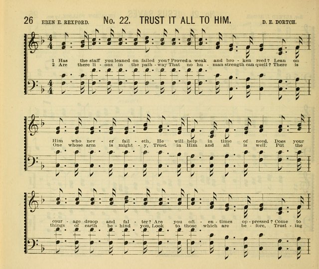Grace and Glory: a choice collection of sacred songs, original and selected, for Sabbath-schools, revivals, etc. page 26