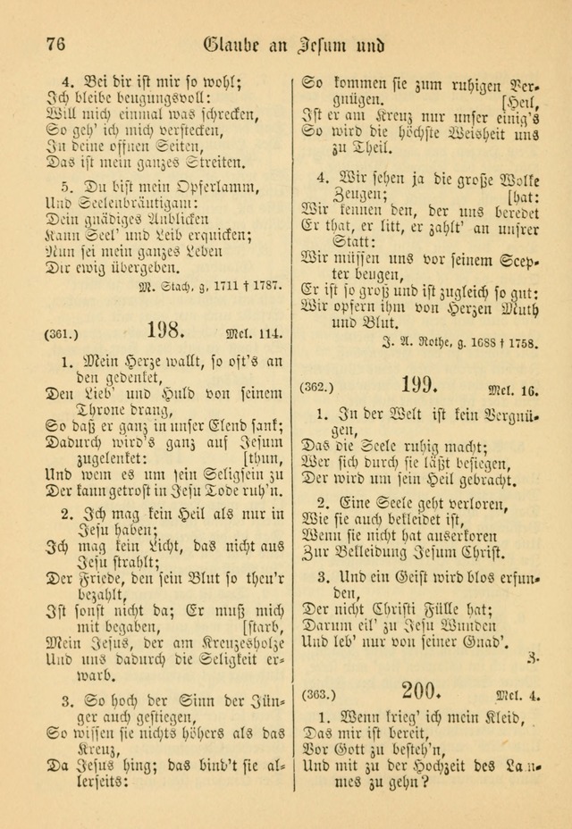 Gesangbuch der Evangelischen Brüdergemeinen in Nord Amerika (Neue vermehrte Aufl.) page 200