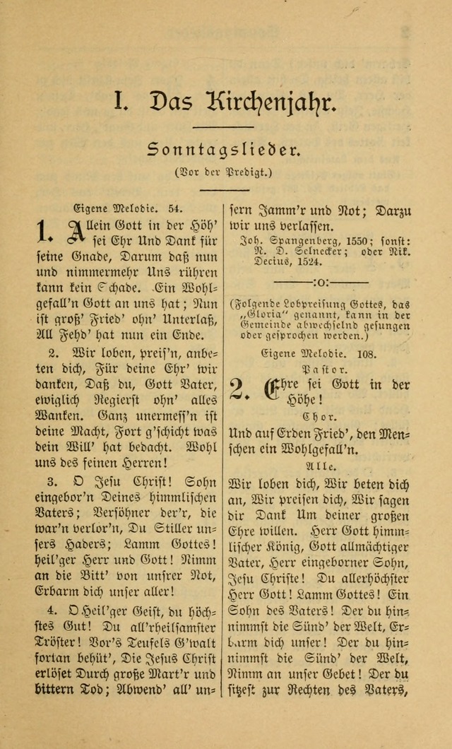 Gesangbuch für Gemeinden des Evangelisch-Lutherischen Bekenntnisses (14th ed.) page 1