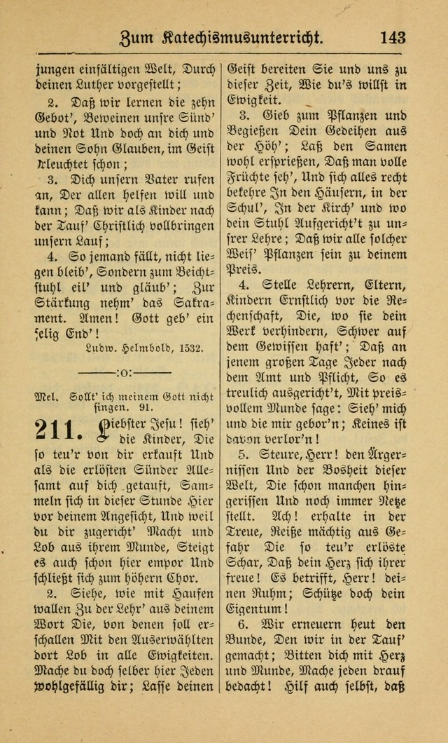 Gesangbuch für Gemeinden des Evangelisch-Lutherischen Bekenntnisses (14th ed.) page 143