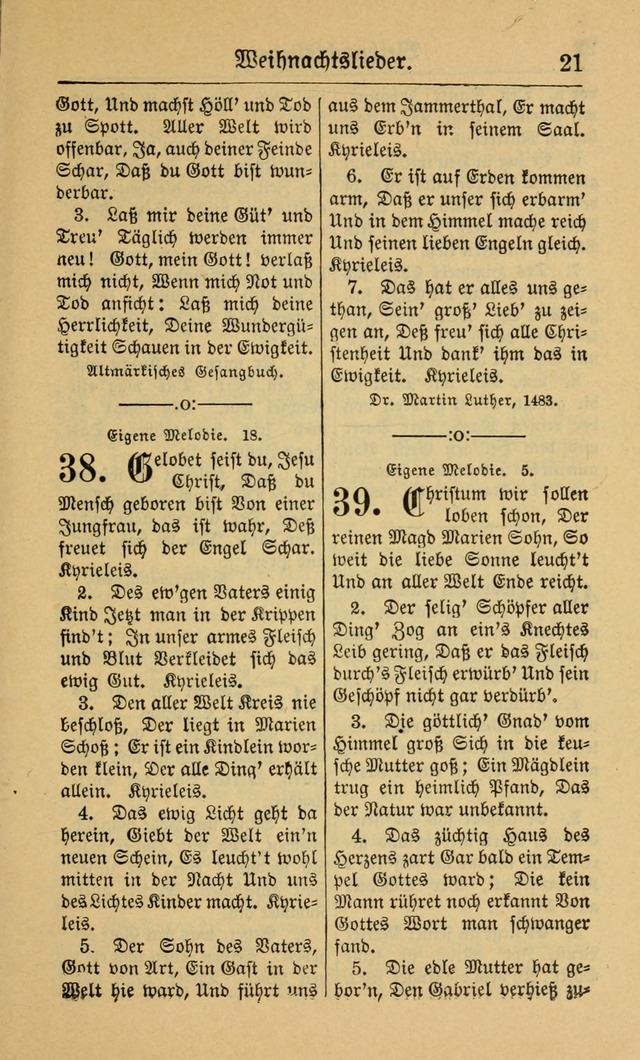 Gesangbuch für Gemeinden des Evangelisch-Lutherischen Bekenntnisses (14th ed.) page 21