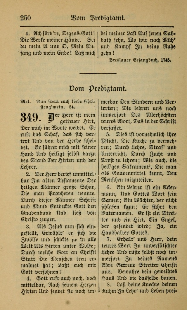 Gesangbuch für Gemeinden des Evangelisch-Lutherischen Bekenntnisses (14th ed.) page 250
