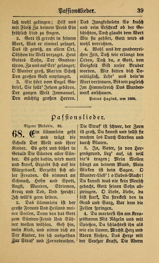 Gesangbuch für Gemeinden des Evangelisch-Lutherischen Bekenntnisses (14th ed.) page 39