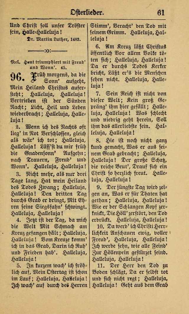 Gesangbuch für Gemeinden des Evangelisch-Lutherischen Bekenntnisses (14th ed.) page 61