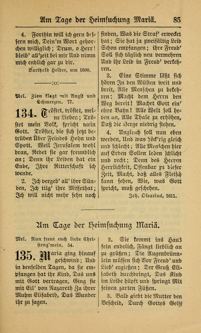 Gesangbuch für Gemeinden des Evangelisch-Lutherischen Bekenntnisses (14th ed.) page 85