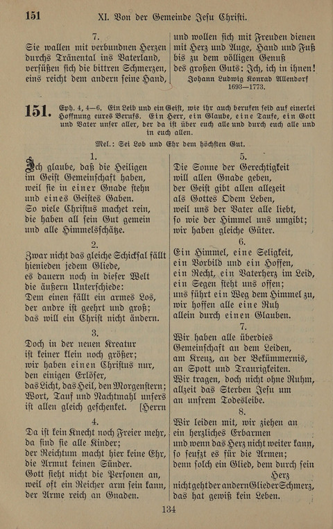 Gesangbuch: zum gottesdienstlichen und häuslichen Gebrauch in Evangelischen Mennoniten-Gemeinden (3rd ed.) page 134