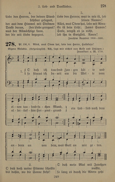 Gesangbuch: zum gottesdienstlichen und häuslichen Gebrauch in Evangelischen Mennoniten-Gemeinden (3rd ed.) page 249
