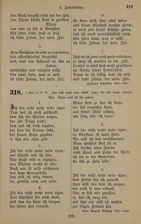 Gesangbuch: zum gottesdienstlichen und häuslichen Gebrauch in Evangelischen Mennoniten-Gemeinden (3rd ed.) page 295
