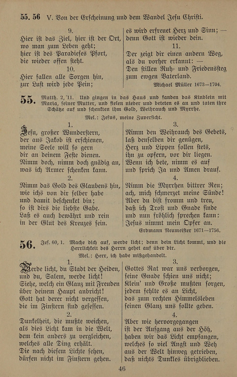 Gesangbuch: zum gottesdienstlichen und häuslichen Gebrauch in Evangelischen Mennoniten-Gemeinden (3rd ed.) page 46