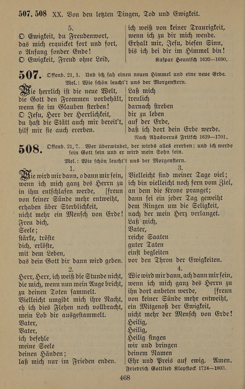 Gesangbuch: zum gottesdienstlichen und häuslichen Gebrauch in Evangelischen Mennoniten-Gemeinden (3rd ed.) page 468