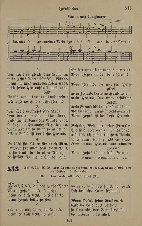 Gesangbuch: zum gottesdienstlichen und häuslichen Gebrauch in Evangelischen Mennoniten-Gemeinden (3rd ed.) page 491