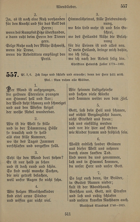 Gesangbuch: zum gottesdienstlichen und häuslichen Gebrauch in Evangelischen Mennoniten-Gemeinden (3rd ed.) page 511