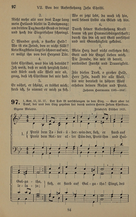 Gesangbuch: zum gottesdienstlichen und häuslichen Gebrauch in Evangelischen Mennoniten-Gemeinden (3rd ed.) page 84